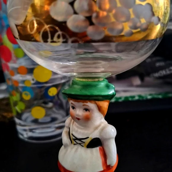Vintage | Dining | Vintage Goebel Hummel Figural Wine Glass | Poshmark